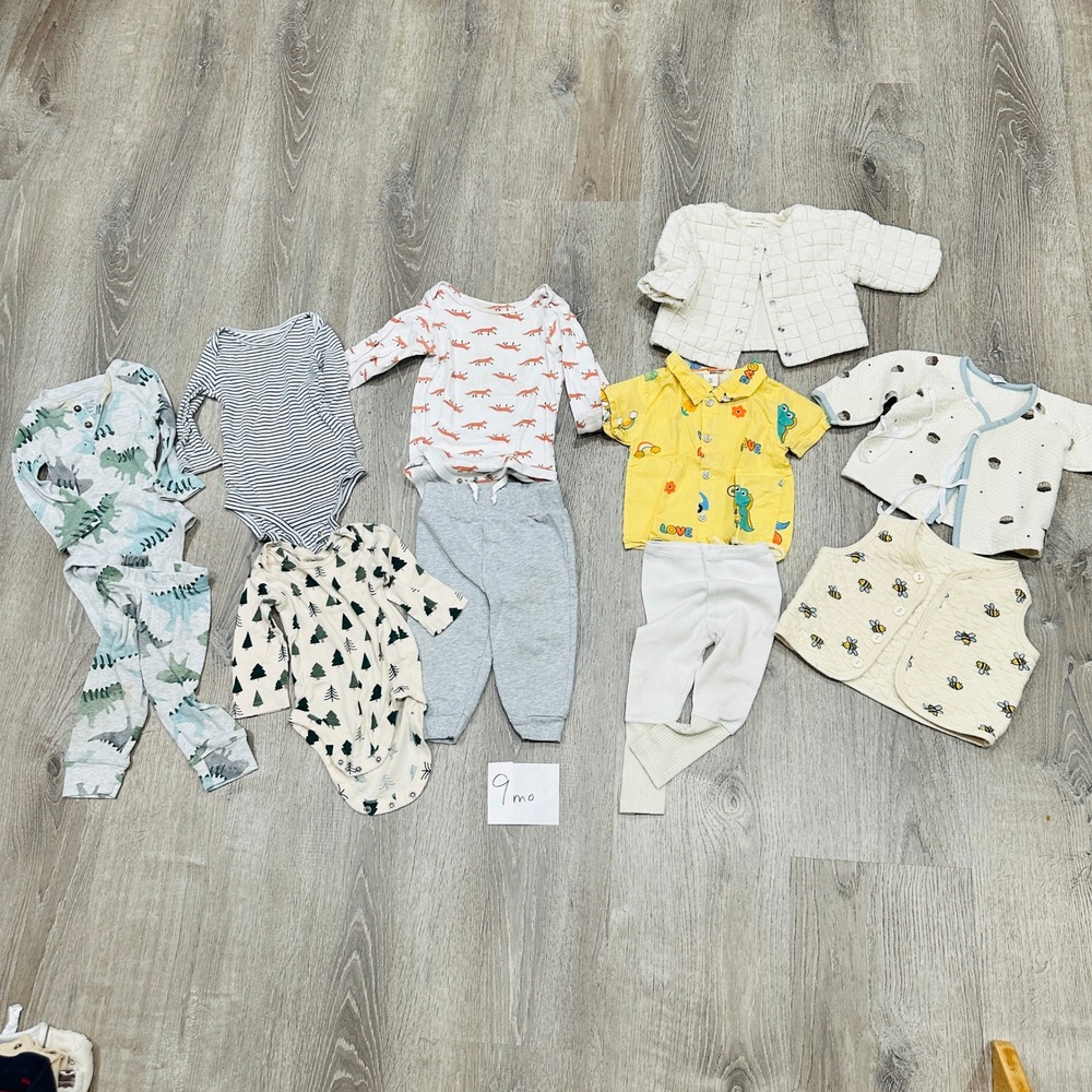 Just One You Carters Baby Boy 9M Clothing Lot 10pc Dinosaur Fox Quilted Jacket